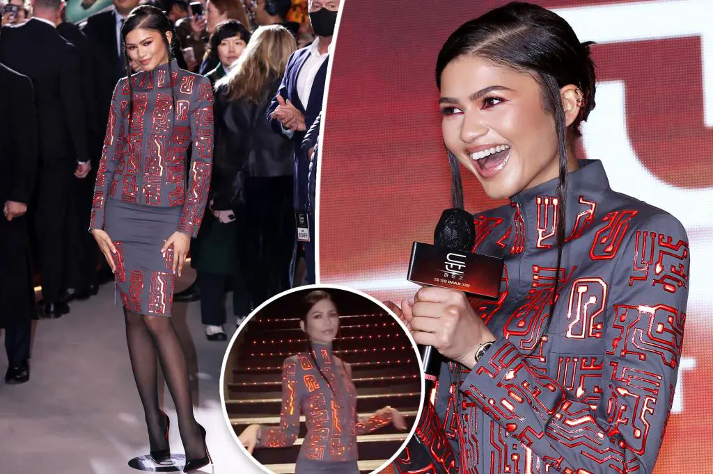 Zendaya Stuns in a Futuristic Glow-in-the-Dark Skirt Suit: A Fashion Statement at ‘Dune: Part Two’ Seoul Premiere